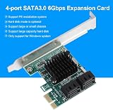 ASHATA PCI-E to SATA 3.0 6G Controller Card 4 Port Rear Adapter for Windows view 4