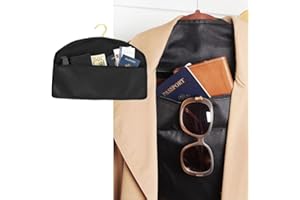 Hanger Diversion Safe, Hidden Pocket Safe, Fits Under Hanging Clothes with Pocket to Hide Valuables for Home or Travel, Conce
