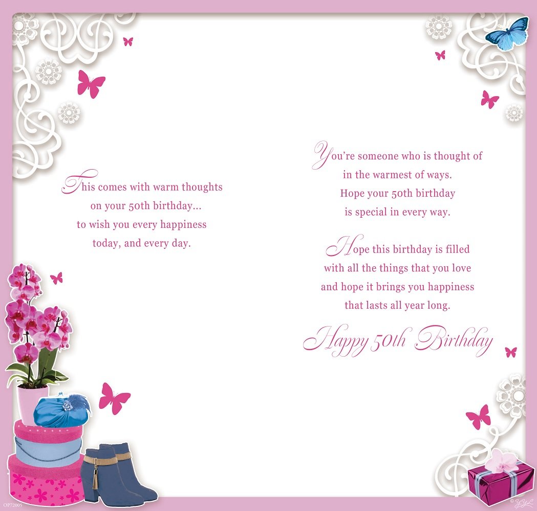 Bottes Boites Cadeau 22 9 X 12 1 Cm 50 Ans Carte Danniversaire Pour Femme 50 Aujourd Hui Orchidee Cartes Postales