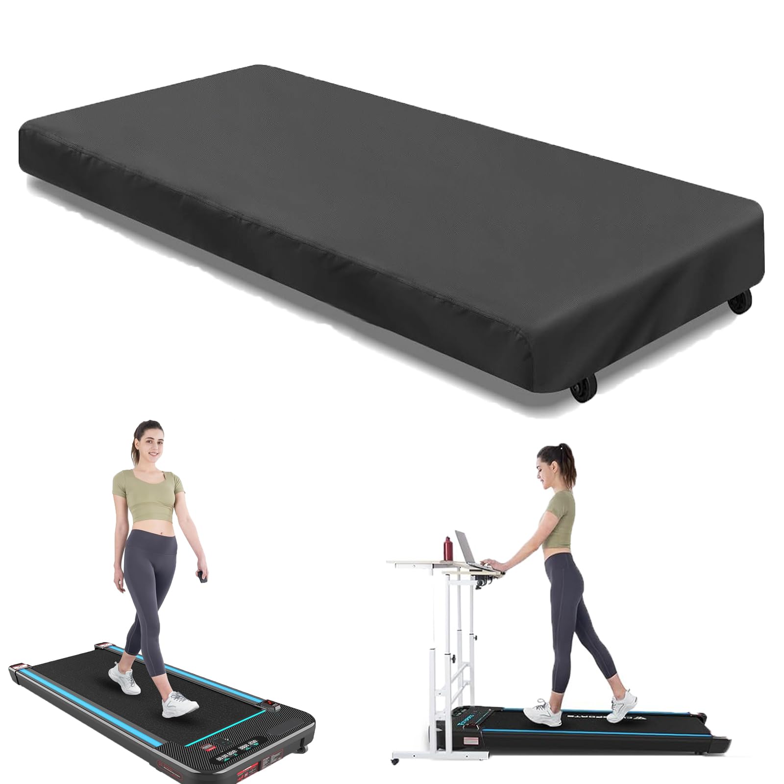 Photo 1 of Under Desk Treadmill Cover, Waterproof and Dustproof Walking Pad Cover Fit for 48"-56" Inch Portable Folding Treadmills Home & Office UV Protection Walking Pad Treadmill Covers (Black)-55" Lx28 Wx6 H