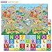 Baby Care Play Mat (Medium, Playful - Zoo Town) 73’’ x 49’’ Original One-Piece Reversible Rollable Waterproof Play Mat for Infants, Babies, Toddler, and Kids