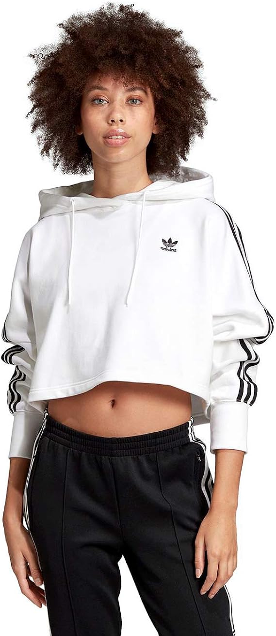 Amazon アディダス Adidas クロップド フーディー プルオーバー パーカー レディース Ed7554 Ed7554 Fm3273 M White Black Ed7555 トレーナー パーカー 通販