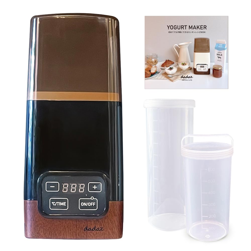 dadaz ヨーグルトメーカー 25～70℃温度調節 1～99時間タイマー設定 レシピ付き 1L ブラック 【 2025年新モデル メモリ機能追加 】商品画像