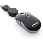 Verbatim Mini Wired Mouse USB-A Travel Mouse with 27" Retractable Cable | Plug &amp; Play. Ultra-portable design. Works with any computer with a USB-A port. Perfect travel companion