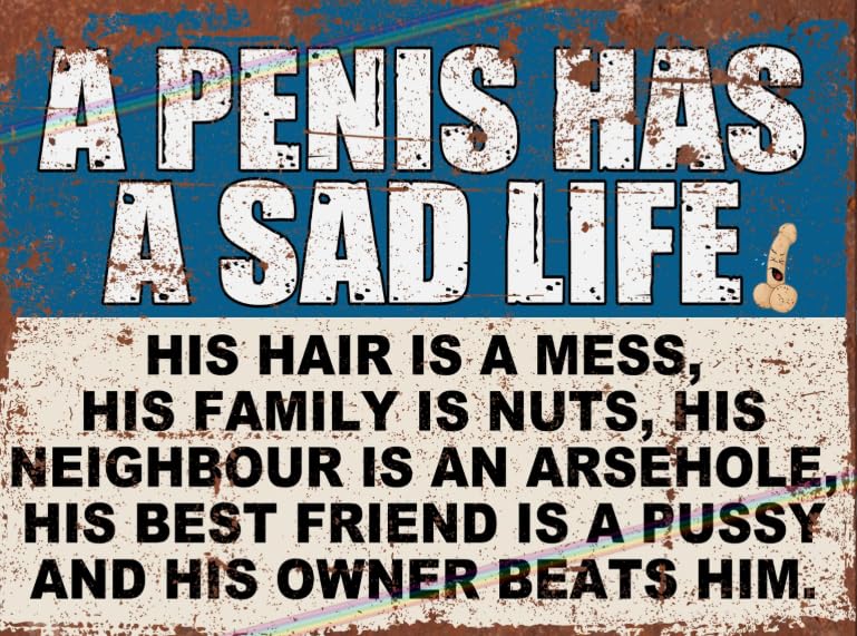 Funny "Sad Life" Rude Metal Bar Sign | Hilarious Beer vs Sex Wall Plaque for Man Cave, Home Pub & Garage | Crude Joke Father’s Day Gift 2026 | Vintage Style Memorabilia | 20cm x 15cm | Made in UK