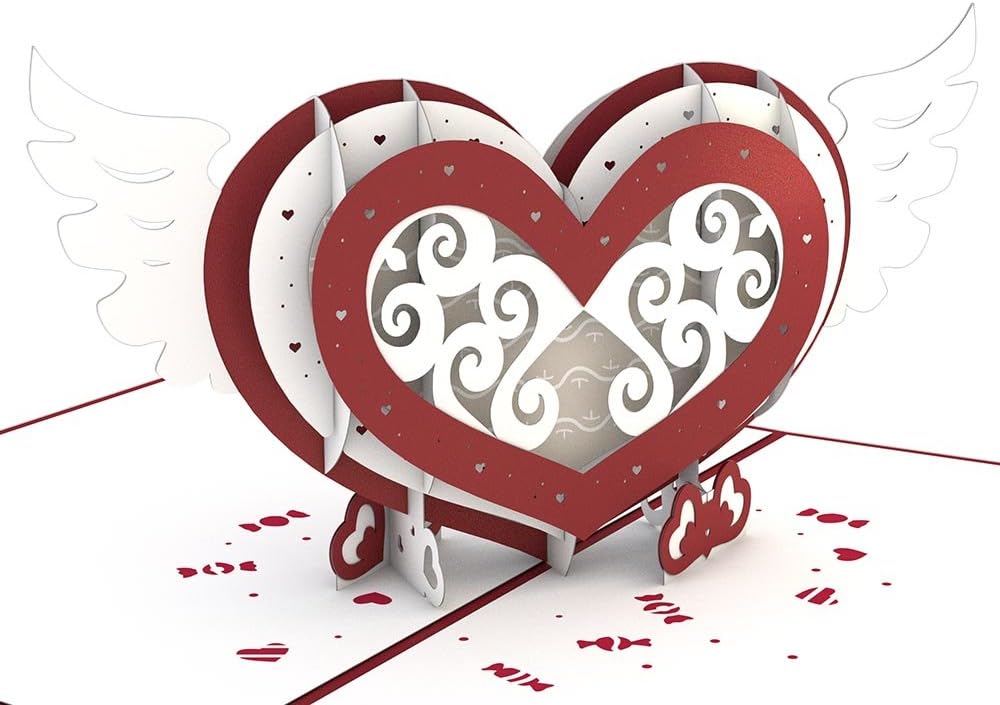 Lovepop Winged Heart Pop Up Card, 3D Card, Valentine's Day, Heart Card, Love Card