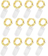 Jsdoin Fairy Lights 12 Pack 2m 20 LED Battery Copper Wire Indoor Outdoor Warm