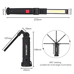 2Pack LED Work Lights, USB Rechargeable COB Light