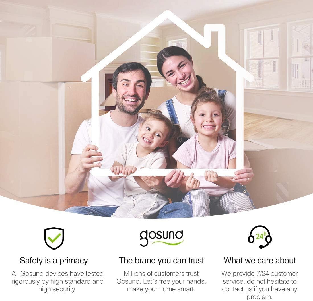 Gosund Smart Light Switch, in-Wall WiFi Smart Switch That Works with Alexa and Google Home, No Hub Required, Neutral Wire Needed, Single-Pole 15A, ETL and FCC Listed, 4 Pack White - - 