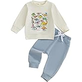 Kupretty Toddler Baby Boys Clothing Set Fashionable Long Sleeve Raccoon Printed Pullover with Pants 2Pcs Fall Outfits