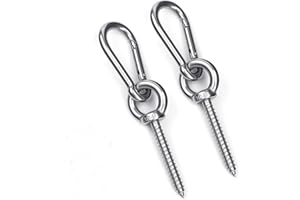 CYFIE Hammock Hanging Kit, Load Capacity 1400 LBS, Stainless Steel Hooks Heavy Duty Carabiner Set for Hammock Yoga Swing Chair Hook for Indoor, Outdoor, Wall, Trees, Porch