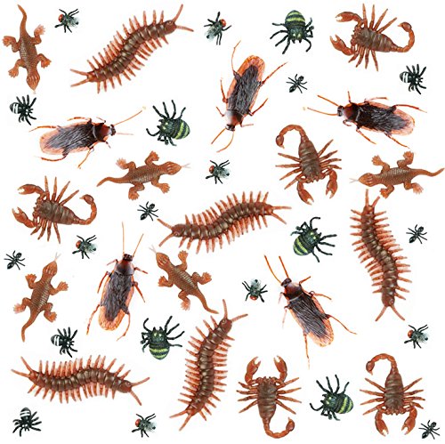 80 pieces plastic realistic bugs - fake cockroaches, sp…
