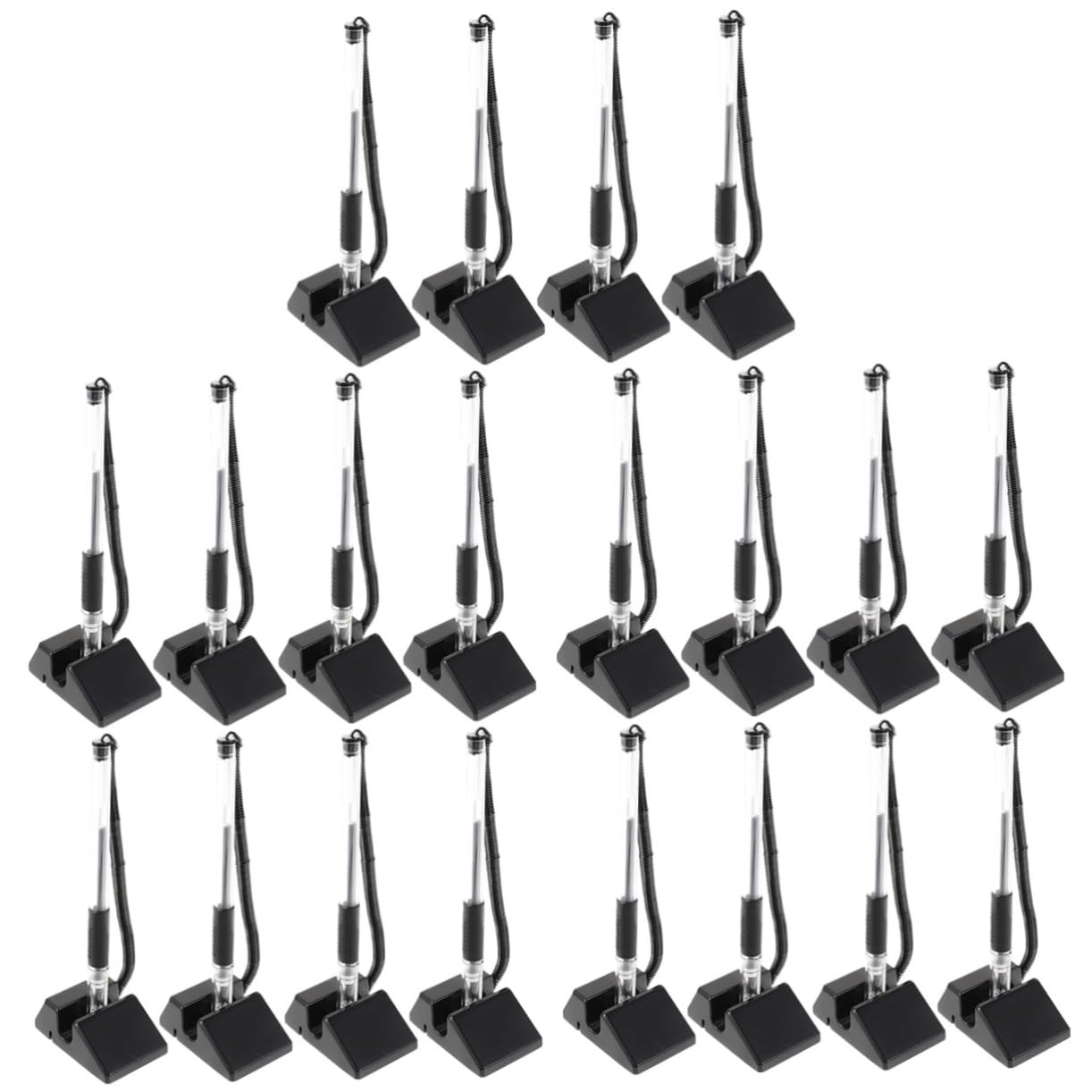 SHINEOFI 20 pcs Secure Counter Pens Pen Stand Gel Ink Security Reception Desk Bank Office Hotel Home Desktop Display Stand