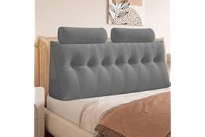 QINFFRRMI Headboard Wedge Pillow with Roll Pillow, Removable Cover Triangular Reading Pillow Daybed Bunk Bed, Backrest Positi