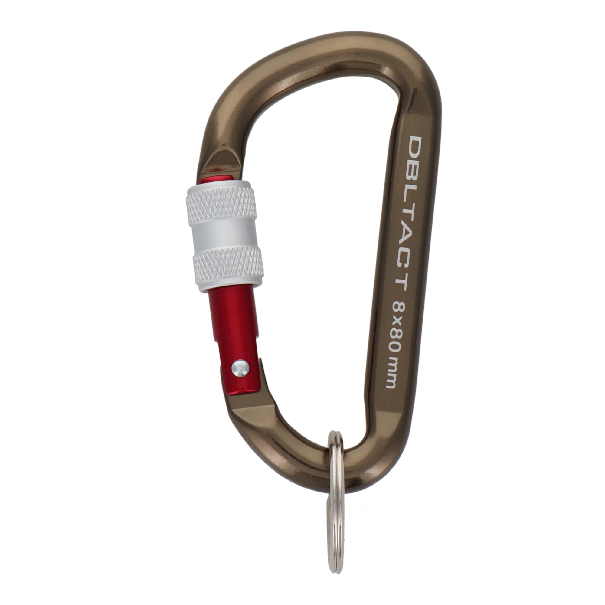 三共コーポレーション DBLTACT アルミカラビナ ロックタイプ φ8mm ガンメタ(S)×レッド DT-AKL-185商品画像