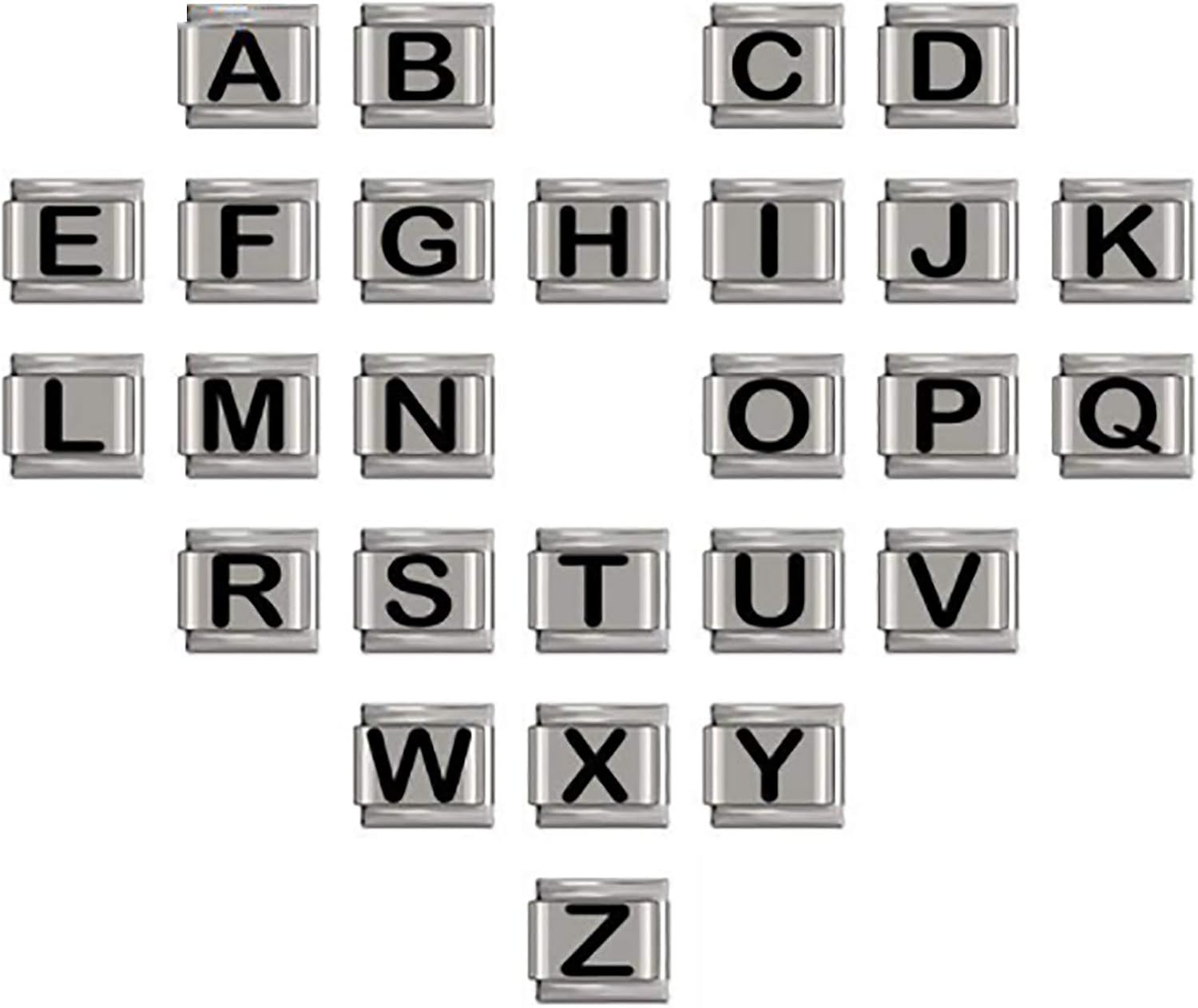 Black Letters Italian Charms Fits Classic 9mm Italian Style Bracelet UK