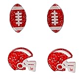 Baseball Football Earrings for Women Acrylic Red Football Stud Earrings Game Day Sport Earrings for Women Jewelry