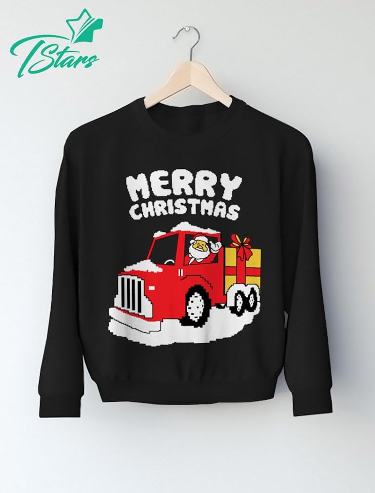 Merry Christmas Santa Gift Truck Cute 