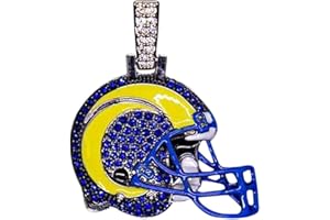 GLD Officially Licensed NFL Sports Team Helmet Pendant - Gold Plated Iced Out Football Necklace Charm
