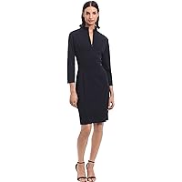 Lauren Ralph Lauren Dress Womens Belted Mockneck Jersey Dress Circuit Brown  10 at Amazon Women's Clothing store