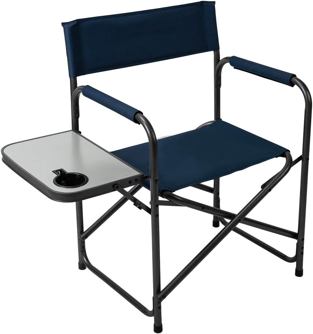 Amazon.com : Pacific Pass Camping Directors Chair Folding Portable Chair with Side Table Cup Holder Collapsible Sports Camp Chair for Camping, Fishing, Hiking, Outdoor : Sports & Outdoors