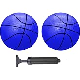 ABAJI Mini Basketballs 2 Pack 5" Set with Pump Needle Durable Material for Mini Hoop 3+ Years Kids Teenagers for Pool Indoors Outdoors