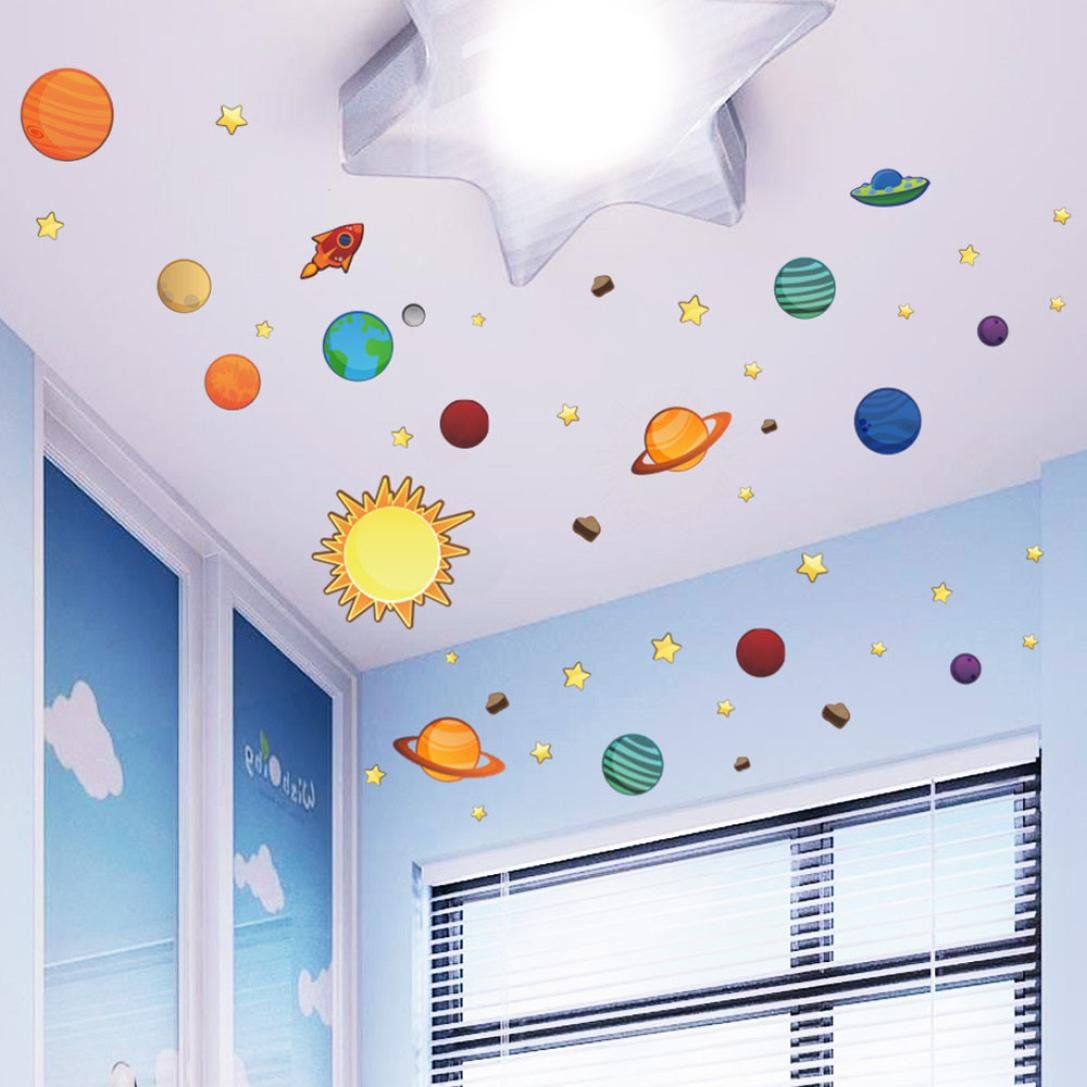 輝く高品質な Iusun Planets Moonソーラーシステム壁ステッカー面白い子供部屋デカールホーム装飾リムーバブル B01la9i56u 柔らかい Uaeexports Net