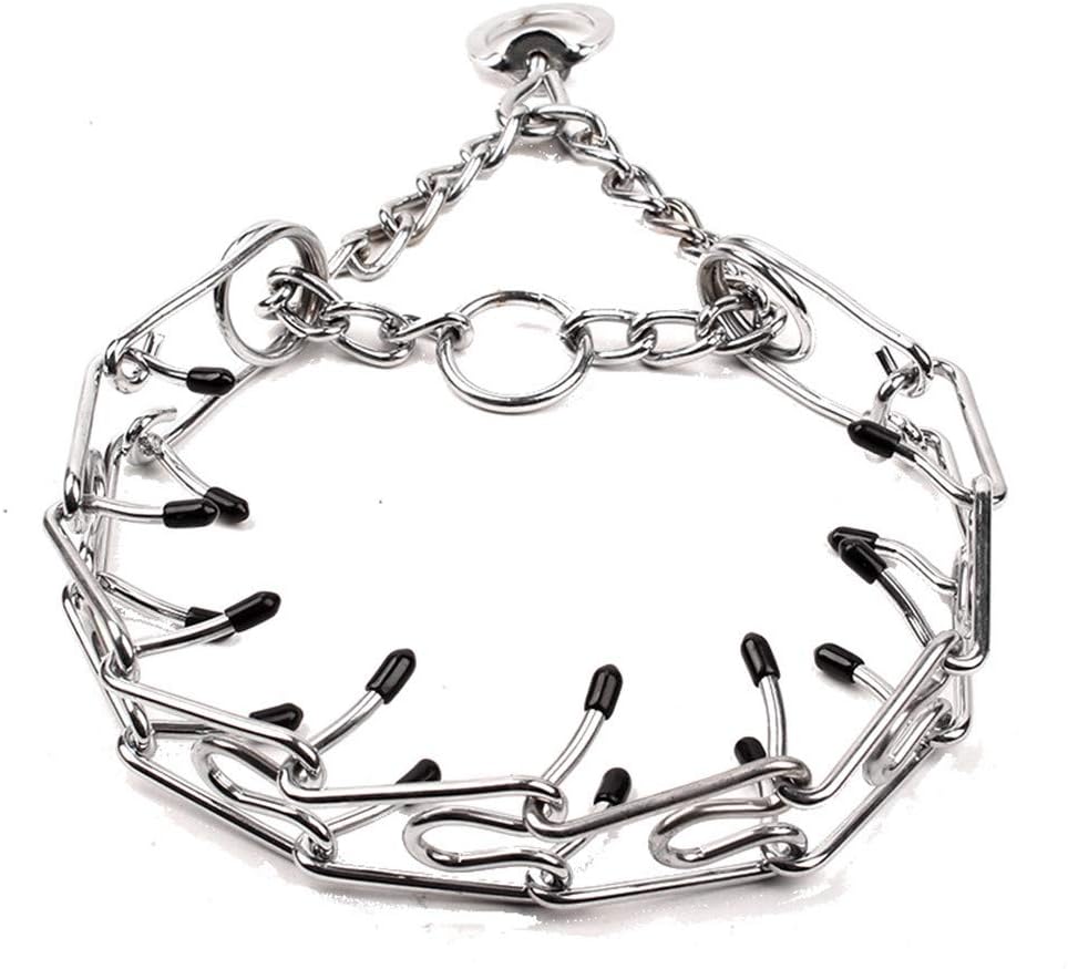 Ulalaza Dog Prong Training Collar with Rubber Tips Pit