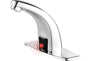 GANGANG Touchless Bathroom Sink Faucet，Automatic Motion Sensor Faucets with 1 Hole Plate for Water Bath Commercial Lavatory Farmhouse, Chrome