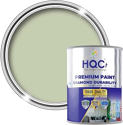 HQC Weather Shield Sage Green Masonry Paint 1L Weatherproof Acrylic Resin