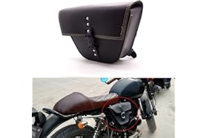 RASTKY Synthetic Leather Motorcycle Side Saddle Bag Ample Space Quickrelease Buckle Fit for Cafe Racer ATV Custom Universal F