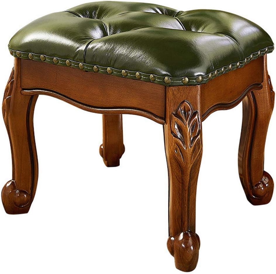LXTIN Taburete tapizado otomano, pequeño Taburete de Cuero para los