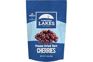 Thousand Lakes Freeze Dried Fruit - Tart Cherries 1.5 ounces | No Sugar Added | 100% Cherries