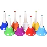 8 Note Hand Bells for Kids Adults, Colorful Merry Handbells Set Musical Instruments