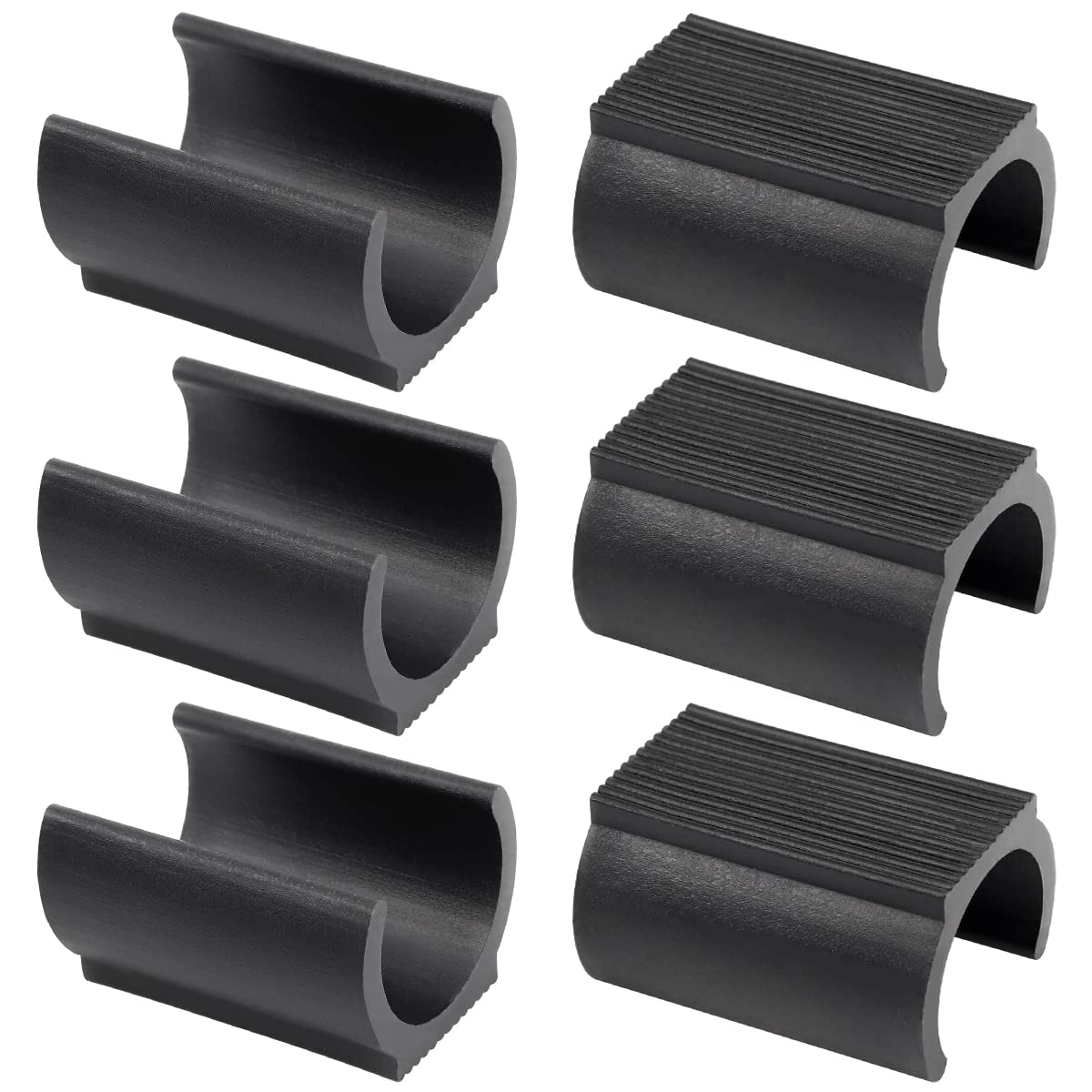 LNQ LUNIQI 30Pcs 25mm Plastic Chair Foot U Shaped Floor Glides Tubing Caps Cover Foot Pad Rectangle Shaped Non-Slip Chair Leg Tip Protectors for Furniture Leg （Black）