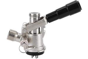 European Sankey S System Keg Coupler, 1/4'' Beer Barb Stainless Steel Probe Brass Body 5/16'' Gas Tailpiece Draft Kegerator T