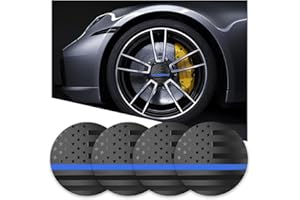 KHGUZ 4PCS American Flag Car Wheel Center Caps, 56mm Vehicle Hub Caps Covers for Rims, Waterproof Dustproof Automotive Exterior Decals Accessories Universal for SUV, Truck, RV（Black/Blue）