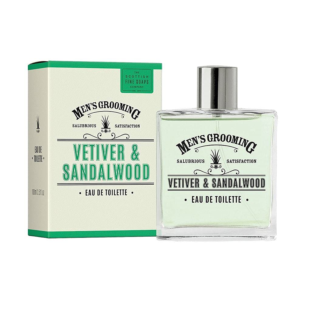 The Scottish Fine Soaps - Vetiver & Sandalwood Eau De Toilette - Vegan Formula with a Masculine Scent - 100ml