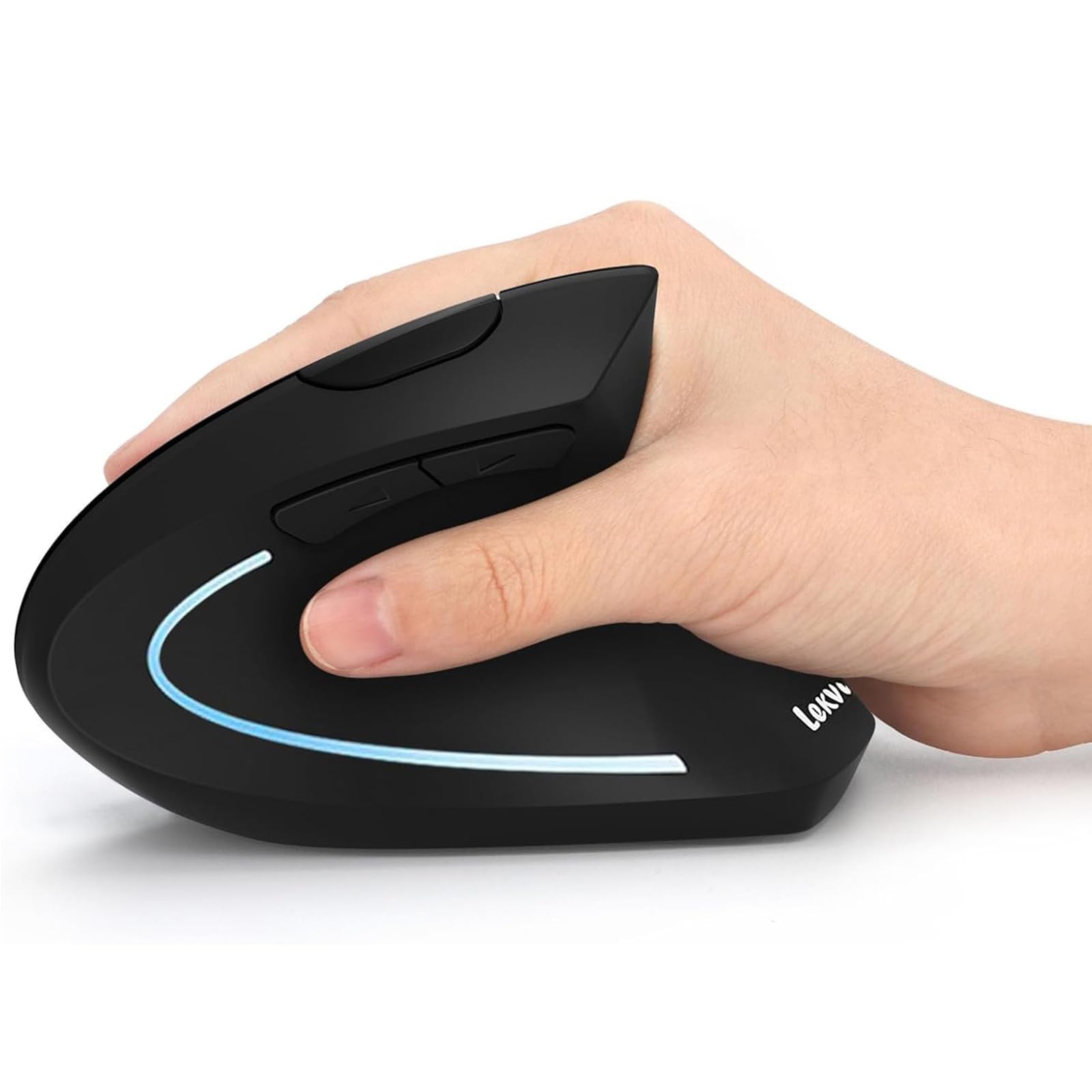 Photo 1 of Lekvey Ergonomic Mouse, Vertical Wireless Mouse - Rechargeable 2.4GHz Optical Vertical Mice : 3 Adjustable DPI 800/1200/1600 Levels 6 Buttons, for Laptop, PC, Computer, Desktop, Notebook etc, Black