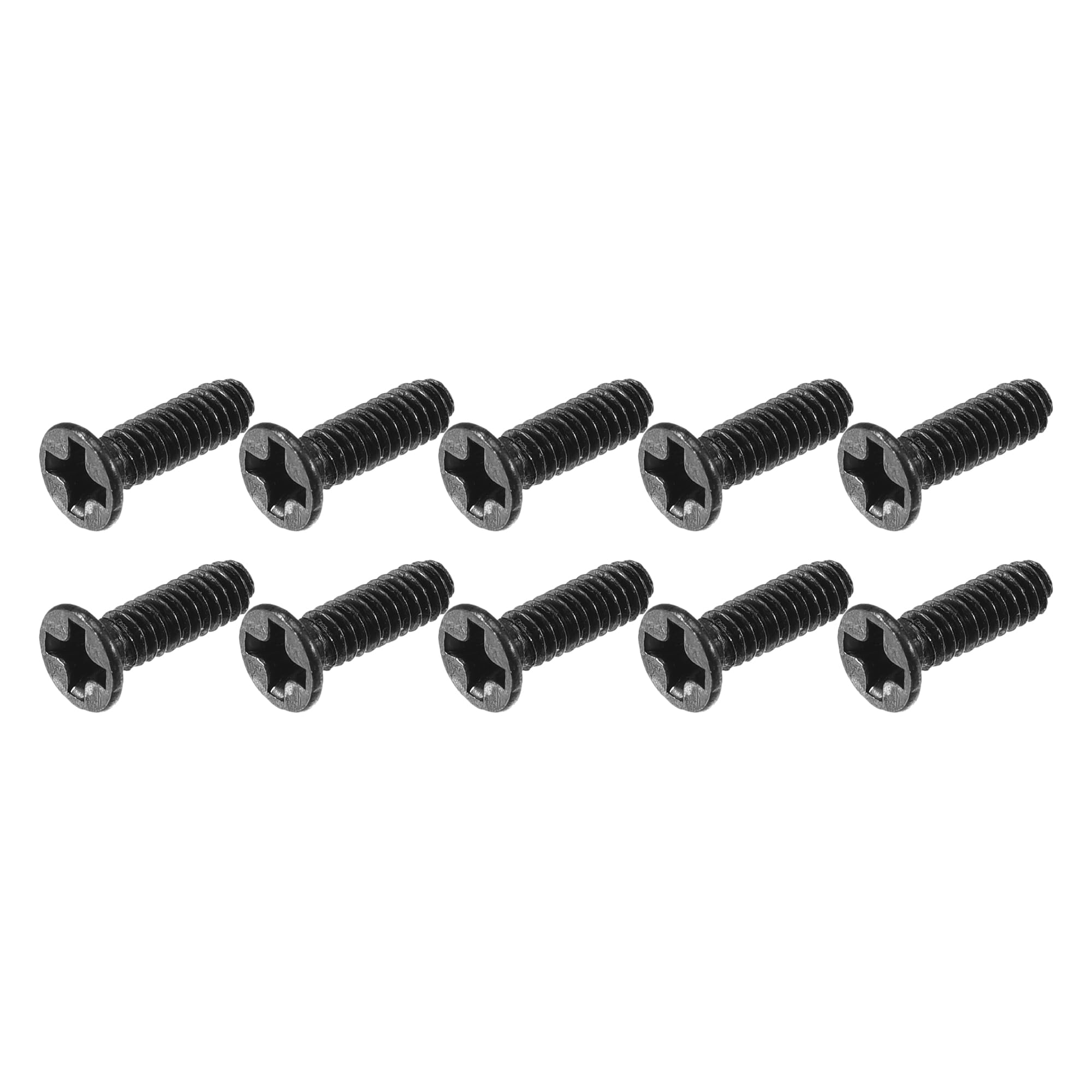 METALLIXITY Phillips Flat Head Screws (M2 x 7mm) 500Pcs, Carbon Steel Machine Screws - for Glasses Watch and Other Small Electronics, Black