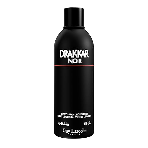 Guy Laroche Drakkar Noir, Iconic Designer Fragrance, Intense & Powerful Body Spray, Fougere Blend & Aromatic Spices, Long Lasting Mens Cologne, Day and Evening Scent, 5.8 Fl. Oz.