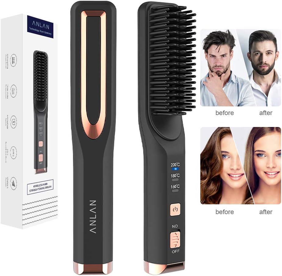 rechargeable hair straightener brush