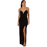 Adrianna Papell Womens Knit Crepe Column Gown