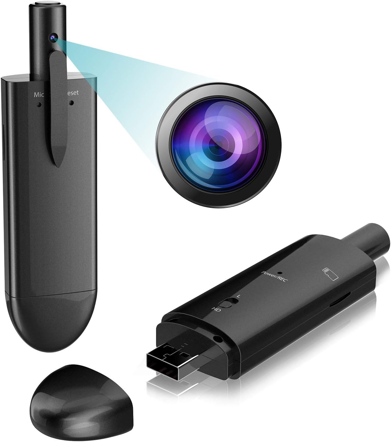 Mini Body Camera, PORTOCAM P088 HD Pen Camera Recorder Portable Surveillance Video Recorder with Low Light Recording (No SD Card)