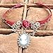 Acxico Retro Vintage Red Rose Bronze Flower Twig Victorian’s Cameo Lolita Pendant Lace Necklace
