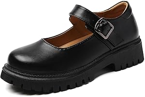 XMM Platform Mary Jane Shoes Women Black Chunky Mary Janes for Women Flats Comfort Ladies Dressy Casual School Cute Mary Janes Work Shoes