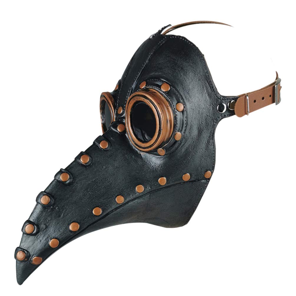 VALICLUD Halloween Mask Doctor Costume PU Masks Gothic Steampunk Doctor Hat Bird Masks Long Nose