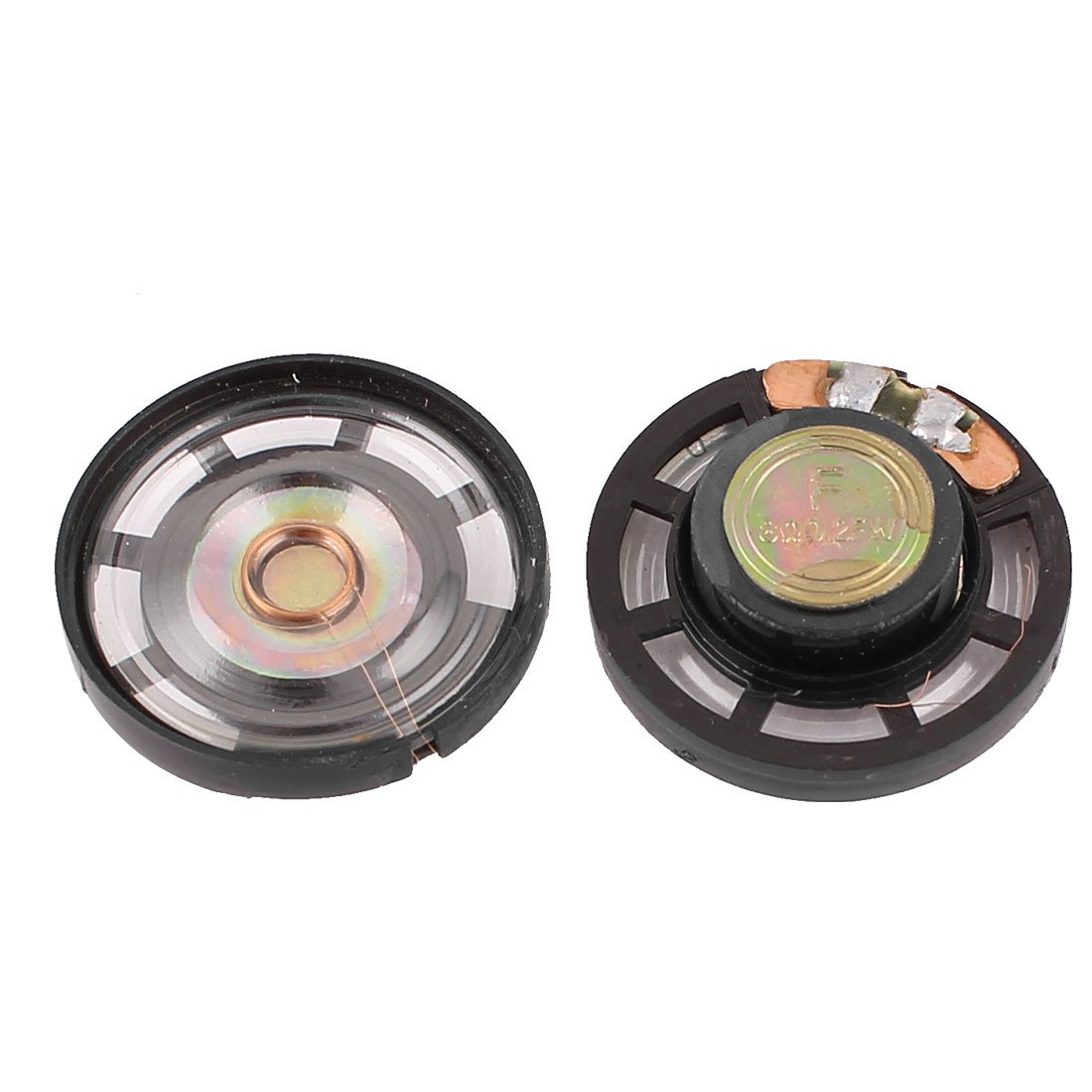 sourcing map 2Pcs 8 Ohm 0.25W 27mm Dia External Magnet Mini Loudspeaker Horn