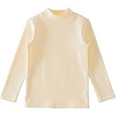 HahaNice Little Girls Boys Long Sleeve Turtleneck Shirts Toddler Mock Neck Plain Tees
