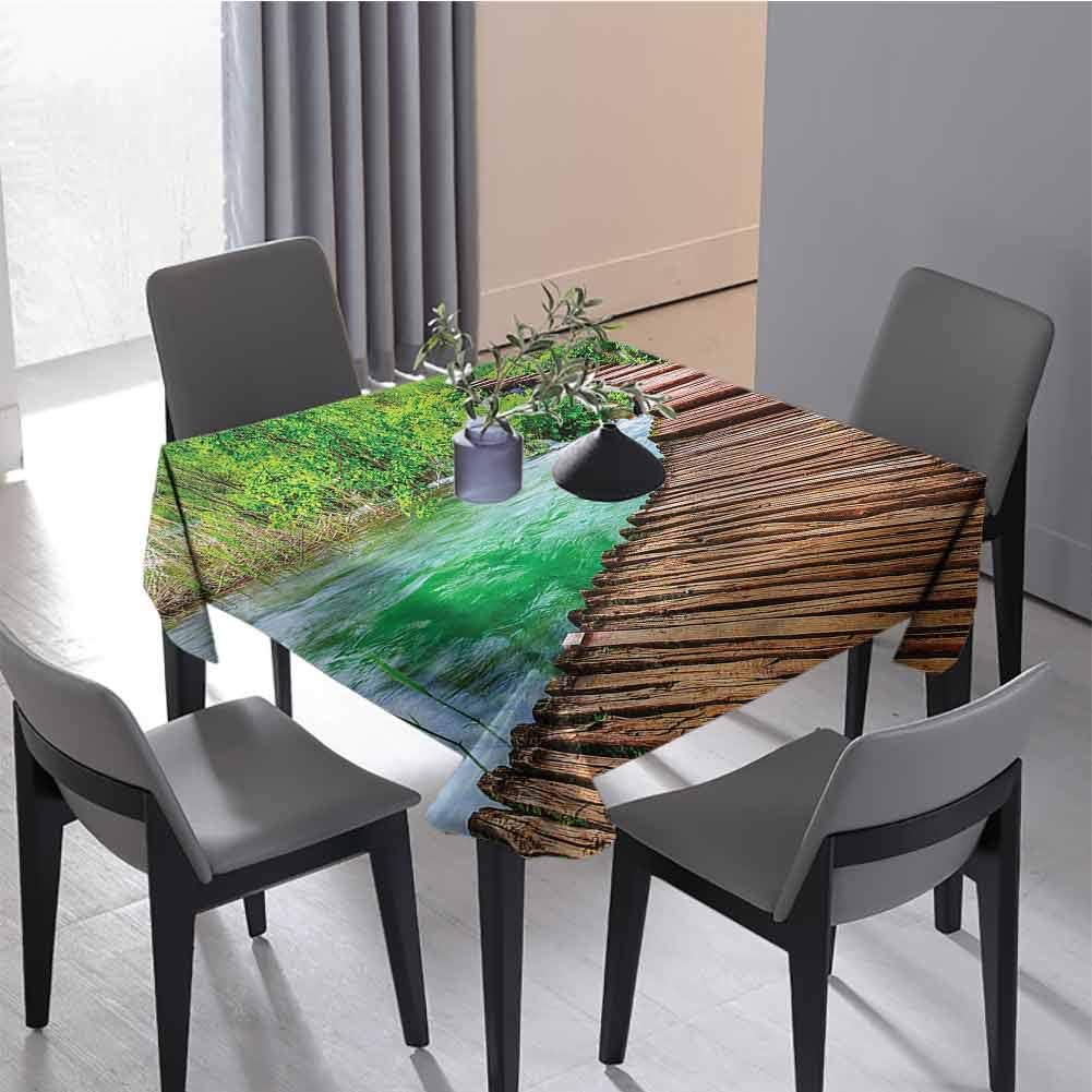 JKTOWN Landscape Indoor Square Tablecloth Tables Table Cloths for Restaurant 50x50 inch Pathway Creek Hiking